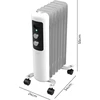 Cecotec mažo energijos suvartojimo elektrinis radiatorius su alyva - 7 moduliai - Readywarm 750 Space Baltas. 1500 W, 3 galios lygiai, saugos sistema ir ratukai, idealus 15 m², baltas
