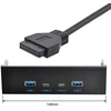 Chenyang 5.25 colių priekinis skydelis Cd-rom lizdas 2 Usb 3.0 ir 2 Usb C Hub 4 prievadai į pagrindinės plokštės Usb 20 kontaktų adapterį su Sata maitinimo kabeliu