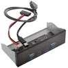 Chenyang 5.25 colių priekinis skydelis Cd-rom lizdas 2 Usb 3.0 ir 2 Usb C Hub 4 prievadai į pagrindinės plokštės Usb 20 kontaktų adapterį su Sata maitinimo kabeliu