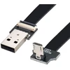 Chenyang Cy Type-a Usb 2.0 jungtis – micro Usb 5pin jungtis žemyn nukreiptas 90 laipsnių kampu plonas Fpc kabelis 20 cm, skirtas Fpv, diskams ir telefonams