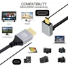 Chenyang hdmi 2.1 kabelis, hdmi male į micro hdmi male 90 laipsnių kampu aukštyn 8k @ 60hz 4k @ 120hz 48gbps itin didelės spartos kabelis paauksuotas 0,5 m, skirtas televizoriui, monitoriui, kompiuteriui