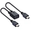 Chenyang Mini Usb skirstytuvas daugiafunkcinis įkrovimo laidas, Mini Usb 1 lizdas į 2 kištukus įkrovimo ilgintuvas palaiko dviejų įrenginių įkrovimą vienu metu, 0,3 m
