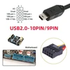 Chenyang Usb 2.0 9 kontaktų 10 kontaktų pagrindinės plokštės jungtis į mini Usb 5 kontaktų duomenų kabelį 0,5 m