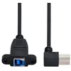 Chenyang usb 3.0 type b male į female 90 laipsnių kampu prailginimo kabelis su paneline tvirtinimo varžtu spausdintuvui standžiajam diskui 50cm