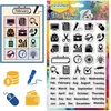 Chgcraft darbo simbolių planavimo laiko skaidrus antspaudas, skirtas "pasidaryk pats" scrapbooking nuotraukų albumui, dekoratyvinių kortelių gamybai, įvairių formų, 16 x 11 cm