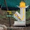 Chiciris nešiojama medienos degiklis, lengvas medienos degiklis, raketinė krosnelė, nešiojama, patvari, praktiška, nuimama nerūdijančio plieno kuprinės krosnelė