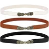 Laikrodis Chromacraft 3 vnt. vintažinių diržų rinkinys, paprasti diržai, elastiniai diržai, dekoratyviniai diržai moterims, madingi ploni diržai, įvairiaspalviai