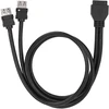 Ciciglow usb 3.0 panelinis montavimo kabelis, usb 3.0 19/20 kontaktų stalinis priekinės pagrindinės plokštės panelinis montavimo kabelis su fiksuotomis kojelėmis (0,6 m)