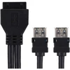 Ciciglow usb 3.0 panelinis montavimo kabelis, usb 3.0 19/20 kontaktų stalinis priekinės pagrindinės plokštės panelinis montavimo kabelis su fiksuotomis kojelėmis (0,6 m)
