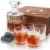 Cieex viskio графина rinkinys, 750 ml графина su 4 x 220 ml viskio стаканai, 12 akmenų, gražus, dovanų dėžutė, tėvo dienos dovana vyrams, skaidrus