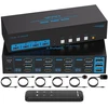 Monitorius Cmstedcd 8k60hz Displayport + Hdmi Kvm jungiklis 4 Pc 3 monitoriams Usb 3.0 Dp1.4 + Hdmi 2.1 Kvm jungiklis keturiems kompiuteriams, dalinantis trimis monitoriais ir keliais Usb įrenginiais su nuotoliniu valdymu ir 4 x Usb