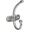 Com-four® 2 x sieniniai kabliukai, dvigubi metaliniai sieniniai kabliukai vonios kambariui, virtuvei, miegamajam ar drabužių spintai (9,5 x 8 x 18 cm) (2 vnt. - sieniniai kabliukai)
