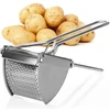 Com-four® bulvių trintuvas pagamintas iš nerūdijančio plieno, galima plauti indaplovėje, spaetzle presas, spagečių ledų presas, bulvių grūstuvas (nerūdijantis plienas, ergonomiška rankena)