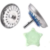 Comprafun universalus sietelio krepšelis, 3,5 colio (skersmuo 80 mm) nerūdijančio plieno sietelis virtuvės kriauklei, dvigubas kriauklės filtro kamštis virtuvei, 2 vnt.