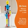 Coozee 30 cm modelio lėlė, vyriškas medinis manekenas, lankstus manekenas, medinė lėlė skirta piešimui pradedantiesiems, profesionalams ir menininkams, įvairių spalvų