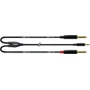Cordial Cfy 0.9 Vcc Y-adapterio kabelis, 3.5 mm stereo lizdas į 2 x 6.3 mm mono lizdą, paauksuoti kontaktai, 0.9 m