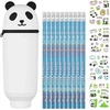 Cragmut 2-in-1 silikoninis panda penalas, teleskopinis panda penalas ir rašiklių laikiklis kawaii panda pieštukų ir 4 panda lipdukų rinkinys, baltas, kawaii
