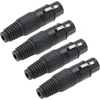 Create idea 4 x 4 kontaktų xlr female jungtys, juodo cinko lydinys, mikrofono kištuko adapteris, mikrofono jungtis, xlr kabelio galai, pakaitinis audio lizdas ausinėms, stiprintuvas
