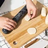 Create idea marmurinis kočėlas, poliruotas prancūzišku būdu su mediniu stovu, telefono laikiklio rinkinys, kočėlas kepiniams, pyragams, picai, 30 cm, juodas