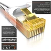 Csl - 0,25 m, 25 cm, Cat 7 tinklo kabelis, plokščias, 10 Gbits - medvilninis apvalkalas, Lan kabelis, patch kabelis, duomenų kabelis - Cat.7 Gigabit Rj45 Ethernet kabelis - 10000 Mbits greitis - plokščias kabelis - instaliacinis kabelis