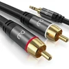 Csl - 0,5 m Rca stereo laidas 3,5 mm lizdas į 2 x Rca - Aux įvesties audio 3,5 mm lizdas į 2 x Rca kištukas - metalinis korpusas paauksuotas audio laidas dvigubai ekranuotas