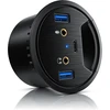 Csl - Usb 3.0 į stalą montuojamas Usb šakotuvas - stalo kabelių kreiptuvas - stalo kabelių dėžutė - 2 x Usb 3.2 - 1 x Usb C 3.2 - 2 x garso prievadai 3.5 mm lizdas garsiakalbiui ir mikrofonui