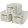 Curver 240586 dėžė daiktams rattan-look plastikas dramblio kaulo spalvos dydis S 29 x 20 x 13 cm