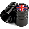 Customprivé Juodas Union Jack aliumininiai universalūs motociklų triračių keturračių motorolerių automobilių ventilių dangteliai