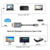 Cy 1.8m reversible displayport dp į usb 3.1 type c usb-c display male 8k hdtv kabelis nešiojamam kompiuteriui monitoriui