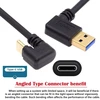 Cy usb 3.0 type a į type c usb-c sujungimo kabelis su kampu į kairę, skirtas maitinimui ir duomenims perduoti 480 mbps, usb-c priešingos u formos atgalinis kampinis kabelis, 30 cm