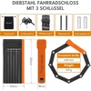 Cyclespeed Dviračio spyna su laikikliu, sulankstoma dviračio spyna su 360° besisukančia spynos galvute, 3 raktai, 8 jungtys, 63 cm ilgio, 6 mm grūdinto plieno grandinė, elektrinio paspirtuko spyna su nešiojimo krepšiu