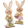 Dahi medinis velykinis dekoratyvinis stovas velykinio zuikučio dekoracija medinė velykinė dekoracija medinio triušio dekoratyvinis stovas velykoms, velykinė dekoracija (rabbit)