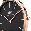 Daniel Wellington Cornwall Classic laikrodis vyrams, juodas / rožinio aukso, 36 mm, nato