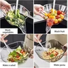 Daugiafunkcinis kiaurasamtis, 3 vnt., didelės talpos virtuvinis kiaurasamtis, plastikinis, kriauklė makaronams, vaisiams, daržovėms plauti