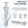 Dbreaks 30 vnt. tuščiavidurių kaiščių, m8 x 52 mm, galvanizuoti tuščiavidurių sienų kaiščiai, metaliniai tuščiaviduriai kaiščiai, išsiplėtimo kaiščiai su varžtu, savaime gręžiantys gipso kartono kaiščiai, tuščiaviduriai kaiščiai, skirti tvirtinimui