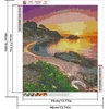 Dcidbei deimantinė tapyba suaugusiems, kvadratiniai akmenys, paplūdimys, 40 x 50 cm - deimantinės tapybos paveikslai jūra kvadratu - saulėlydžio kryželiu siuvinėjimo rinkinys, tapyba pagal skaičius, dėlionė