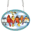 Dcidbei deimantinės tapybos ornamentai su grandinėle, paukščiai 14 x 15 cm, deimantinės tapybos ženklai, deimantinės tapybos pakabukas, lenta, priekinių durų ženklas, sienos ženklas pradedantiesiems, verandos lango sienos pakabinimas