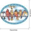 Dcidbei deimantinės tapybos ornamentai su grandinėle, paukščiai 14 x 15 cm, deimantinės tapybos ženklai, deimantinės tapybos pakabukas, lenta, priekinių durų ženklas, sienos ženklas pradedantiesiems, verandos lango sienos pakabinimas