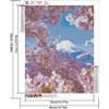 Dcidbei „pasidaryk pats“ deimantinė tapyba „vyšnių žiedai japonija“ 40 x 50 cm – 5d deimantinė tapyba pagal skaičius „gėlės peizažas“ – didelis kryžminis dygsnis su kalnų krištolais „fudži“