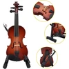 Dėlionė Dekaim muzikos instrumento modelis, miniatiūrinis smuiko modelis, mediniai rankdarbių ornamentai, su stovu, lėlių namelio aksesuarai, dovana