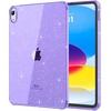 dėklas, suderinamas su ipad 10th generation 2022, ipad 10.9 colių, įbrėžimams atsparus skaidrus apsauginis dėklas, plonas dėklo dangtelis su smūgiams atspariu planšetinio kompiuterio dėklu, violetinis + blizgučiai