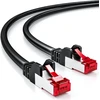 Deleycon 0.25m Cat6 patch kabelis gigabitinis Lan Dsl tinklo kabelis - ekranavimas S/ftp - paauksuoti kontaktiniai paviršiai - Rj45 kištukai - juodas