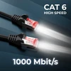 Deleycon 0,5 m Cat6 patch kabelis gigabitinis Lan Dsl tinklo kabelis - ekranavimas S/ftp - paauksuoti kontaktiniai paviršiai - Rj45 kištukai - juodas