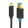 Deleycon 0,5 m Usb 3.0 spausdintuvo kabelis skaitytuvo kabelis - Type 3.1 kištukas - Usb C į Usb B - 5 Gbit/s duomenų kabelis, skirtas pvz., kompiuterio spausdintuvui, išoriniam standžiajam diskui - juodas