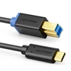 Deleycon 0,5 m Usb 3.0 spausdintuvo kabelis skaitytuvo kabelis - Type 3.1 kištukas - Usb C į Usb B - 5 Gbit/s duomenų kabelis, skirtas pvz., kompiuterio spausdintuvui, išoriniam standžiajam diskui - juodas