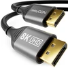 Deleycon 1 m 8k Displayport kabelis (8k @ 60hz 4k @ 165hz 2k @ 360hz) Uhd Wqhd Hdr Hdcp 2.2 Ekranas Port - Amd Freesync Nvidia G-sync - idealiai tinka žaidimų monitoriui ir Ekranas Port - pilka juoda