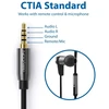 Deleycon 1 m ausinių prailginimo laidas Aux 3.5 mm lizdas Ctia 4 kontaktų Trrs mikrofono prailginimo kabelis stereo audio metalinis kištukas Pc mobilusis telefonas išmanusis telefonas planšetinis kompiuteris Hifi imtuvas (ypač plonas ir lankstus)
