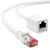 Deleycon 1 m Cat6 Patch kabelio ilgintuvas Ethernet Lan tinklo kabeliui interneto kabelis - Rj45 kištukas į Rj45 lizdą S/ftp Pimf 250 Mhz varinis - baltas