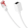 Deleycon 1 m Cat6 Patch kabelio ilgintuvas Ethernet Lan tinklo kabeliui interneto kabelis - Rj45 kištukas į Rj45 lizdą S/ftp Pimf 250 Mhz varinis - baltas