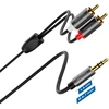 Deleycon 1 m jack į Rca kabelį 3.5 mm audio kabelio konverteris mobiliajam telefonui ir išmaniajam telefonui į Hifi imtuvą 3.5 mm Aux jack į Rca male (ypač plonas ir lankstus)